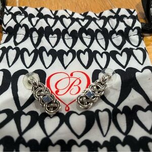 Brighton Silver Earrings with Blue Accents